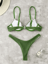 Conjunto de bikini push up con aros y bata